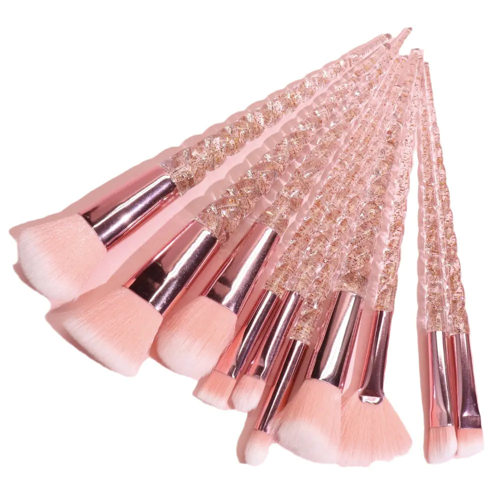 Nail Crystal Spiral Makeup Brush Set for Beginners
