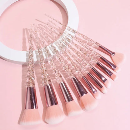 Nail Crystal Spiral Makeup Brush Set for Beginners