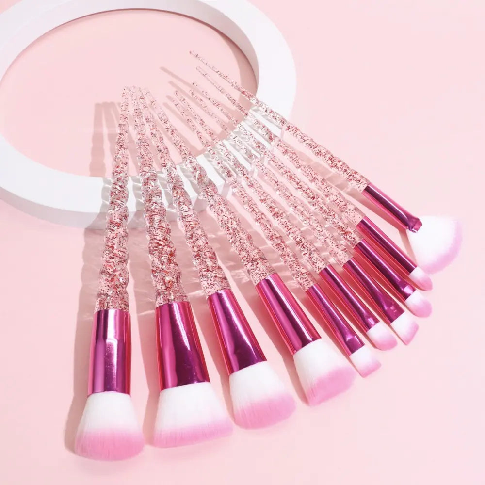 Nail Crystal Spiral Makeup Brush Set for Beginners