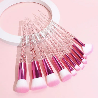 Nail Crystal Spiral Makeup Brush Set for Beginners