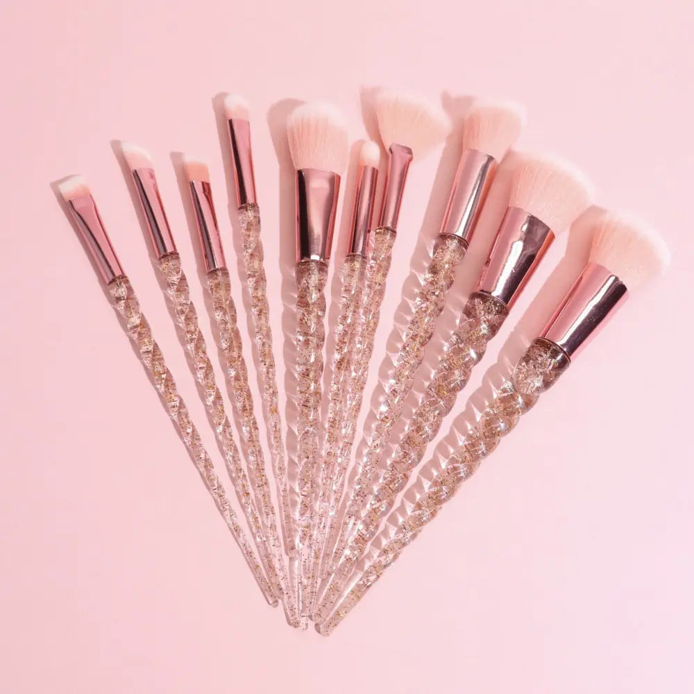 Nail Crystal Spiral Makeup Brush Set for Beginners