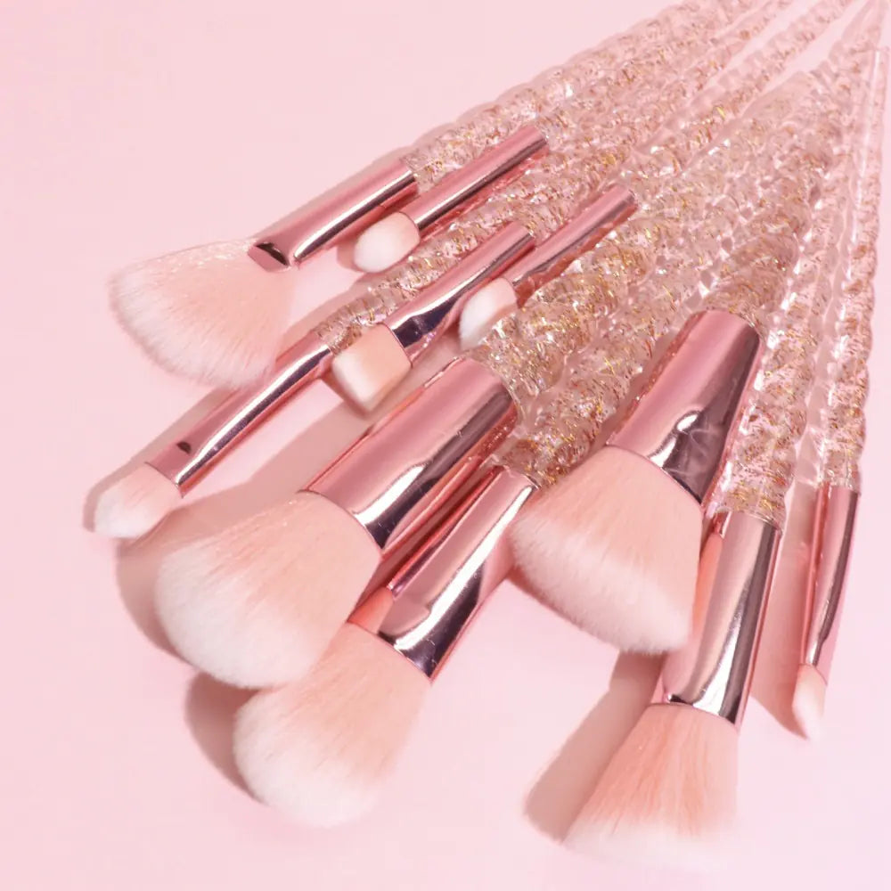 Nail Crystal Spiral Makeup Brush Set for Beginners