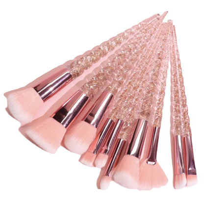 Nail Crystal Spiral Makeup Brush Set for Beginners